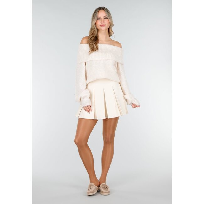 Beigefarbene, glänzende Strumpfhose mit hoher Taille und formender Wirkung