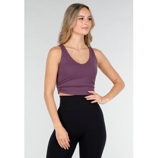 Dunkelviolettes Sporttop mit Polstern