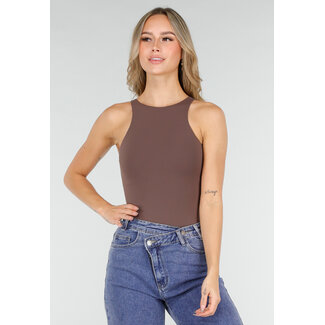 Brauner Stringbody Ärmelloser Skins Body