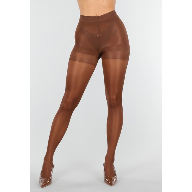 Braune glänzende Strumpfhose