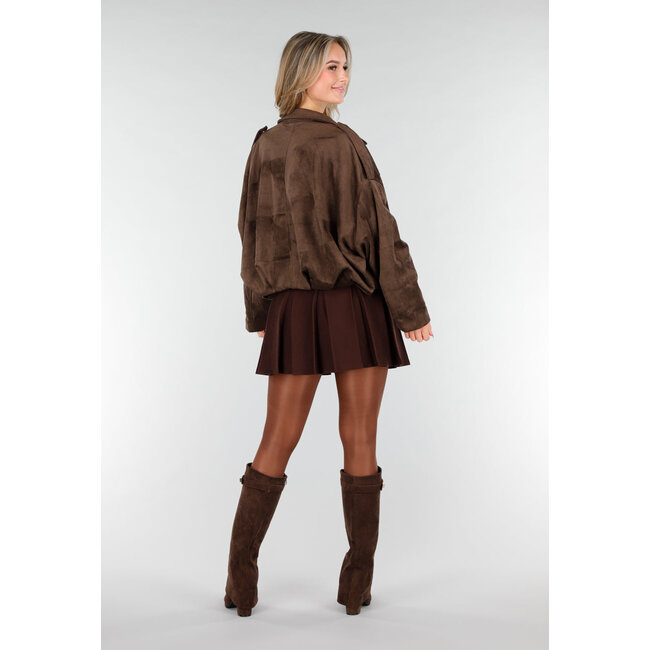 Braune glänzende Strumpfhose mit hoher Taille und formender Wirkung