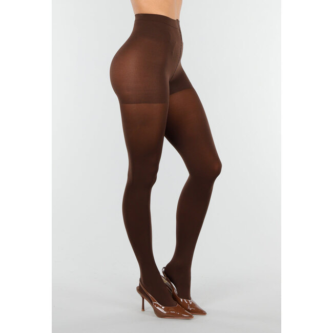 Dunkelbraune Strumpfhose mit hoher Taille und formender Wirkung