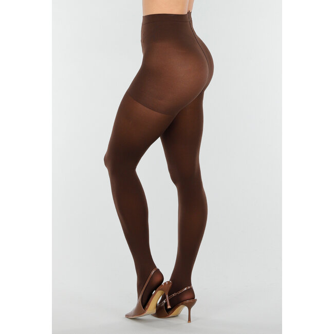 Dunkelbraune Strumpfhose mit hoher Taille und formender Wirkung