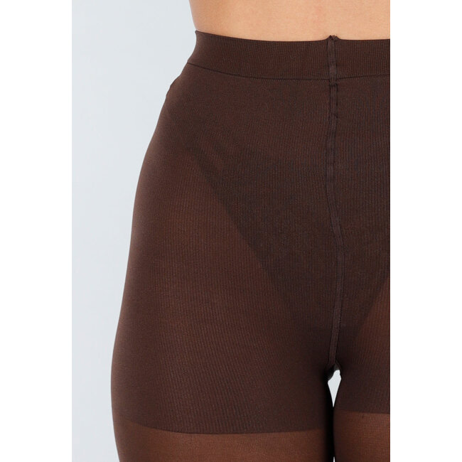 Dunkelbraune Strumpfhose mit hoher Taille und formender Wirkung