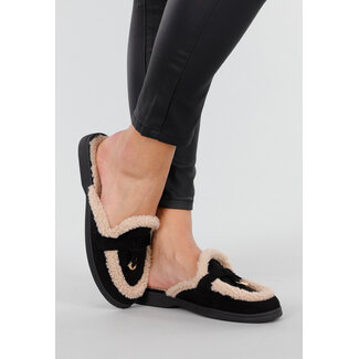 Schwarze Teddy-Loafer