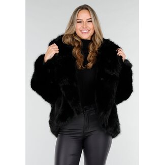 Braune Kunstfelljacke