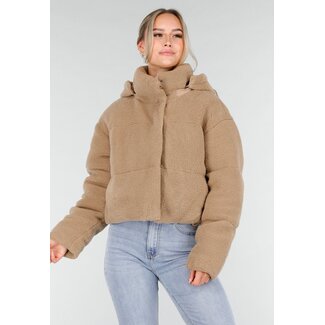 Beige Teddy Jacke