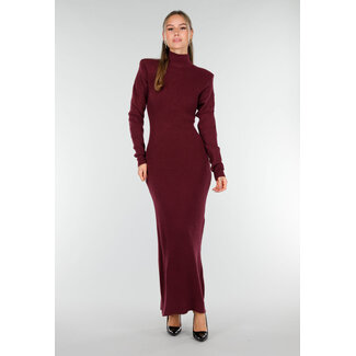Bordeaux Langes Strickkleid