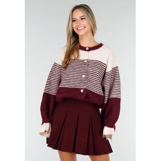 Bordeaux Gestreiftes Jäckchen