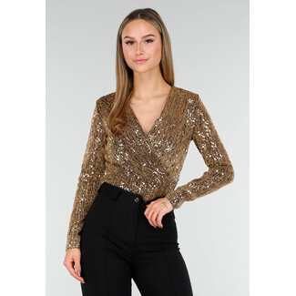 Goldene Pailletten Glitzer Body