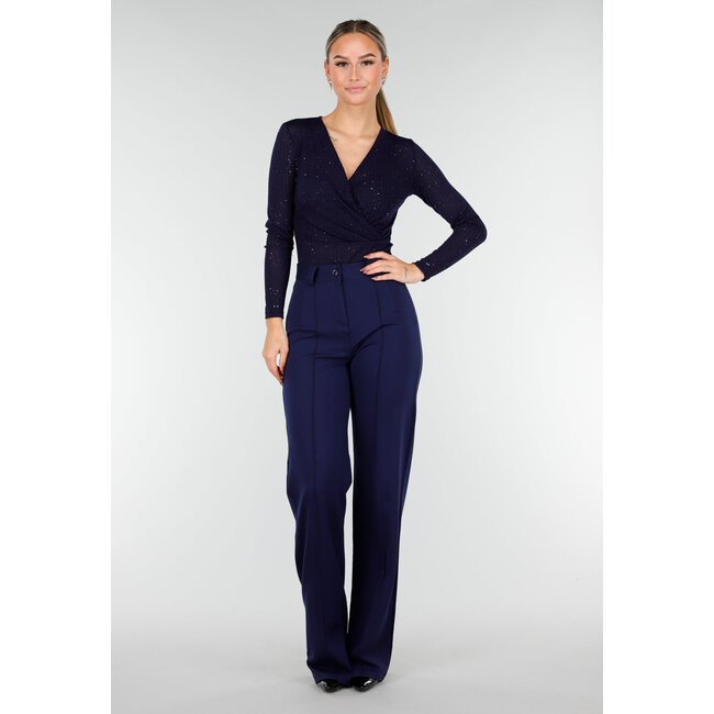 Tall Super Stretch Straight Leg Navy Blue Trousers