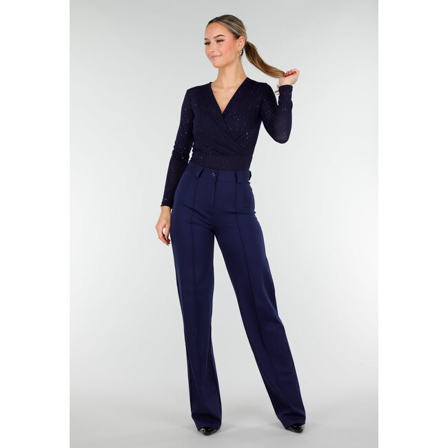 Tall Super Stretch Straight Leg Navy Blue Trousers