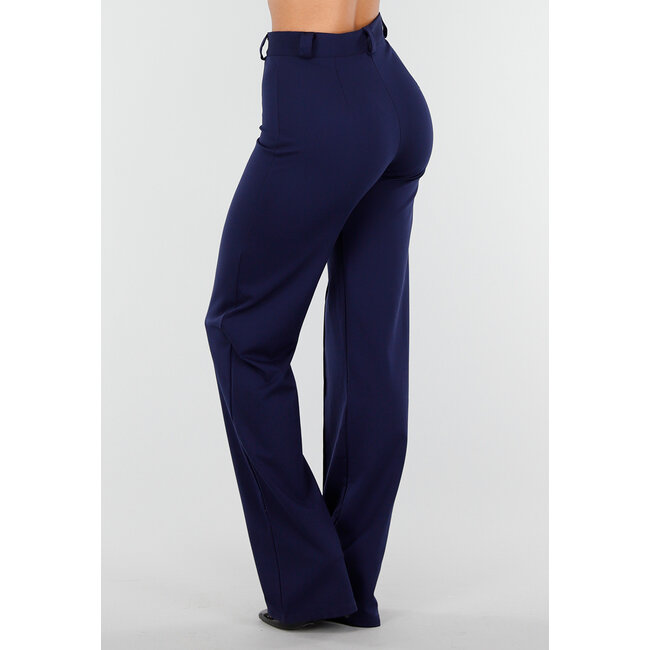 Tall Super Stretch Straight Leg Navy Blue Trousers