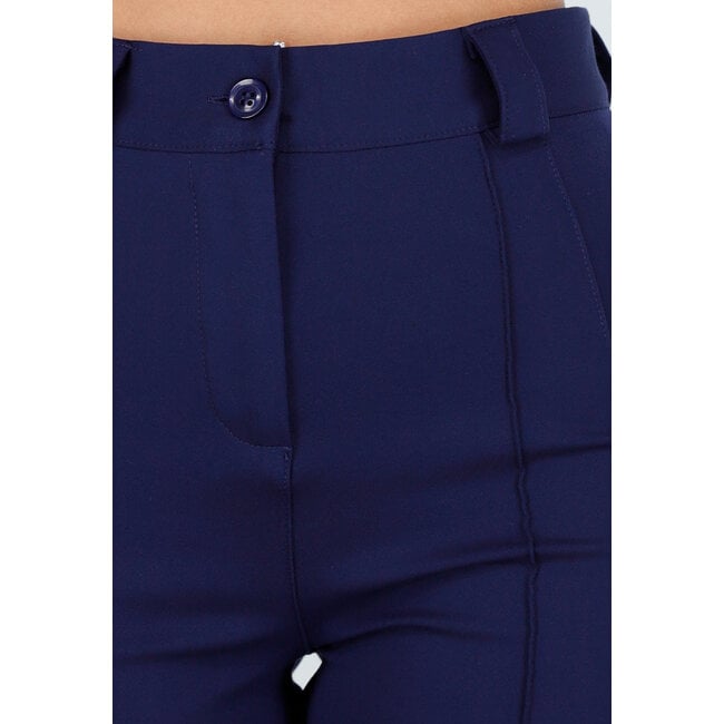 Tall Super Stretch Straight Leg Navy Blue Trousers