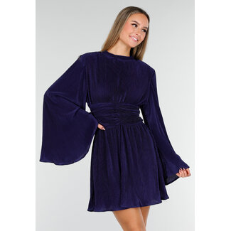 Navy Plissee-Stretchkleid