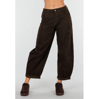 Redial Jeans Braune Barrel Jeans mit Leopardenmuster