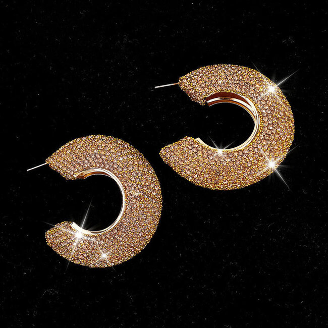 Statement-Ohrringe mit Strass und glänzendem Finish