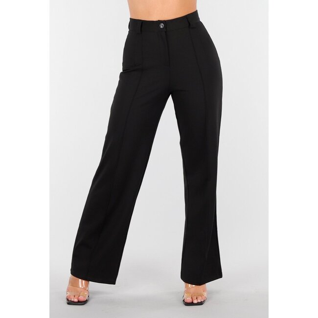 Schwarze Petite Super Stretch Hose mit Gürtelschlaufen