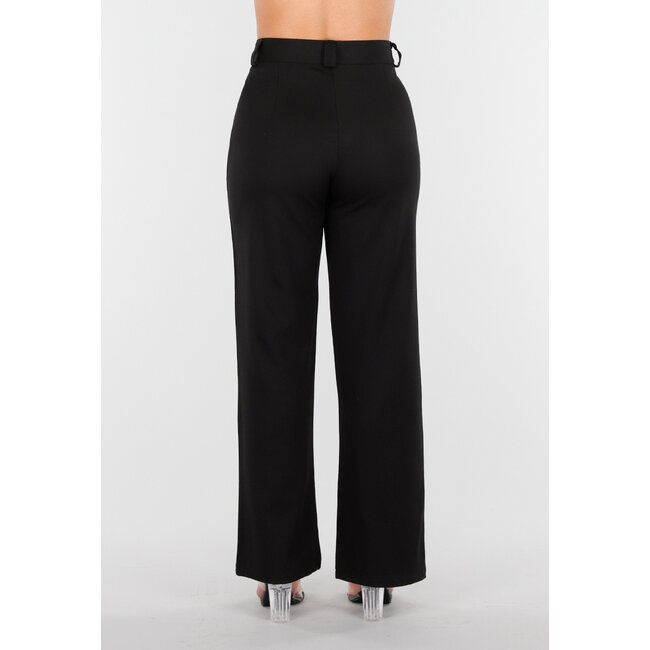 Schwarze Petite Super Stretch Hose mit Gürtelschlaufen