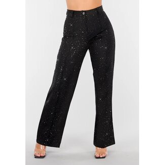Schwarze Petite Glitter Stretch Hose