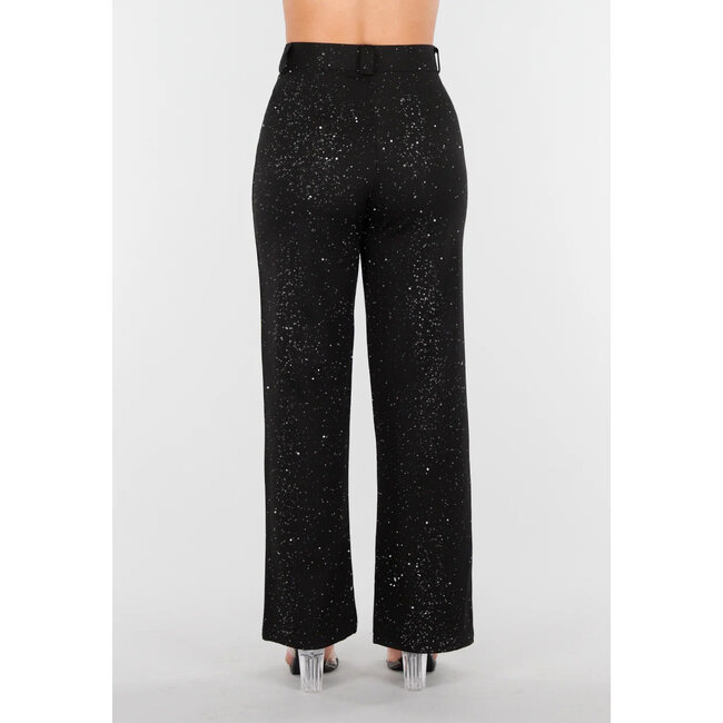 Schwarze Petite Glitter Super Stretch Hose mit Gürtelschlaufen