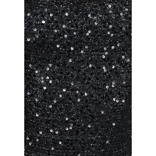 Drapiertes, geteiltes Galakleid in Schwarz Glitter