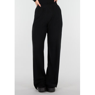 Schwarze Fleece-Stretchhose