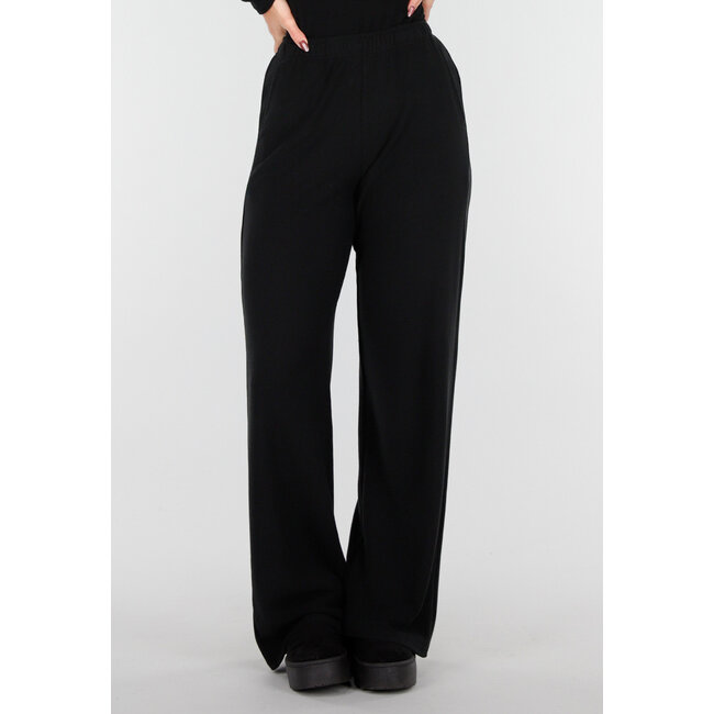 Schwarze weiche Stretchhose mit geradem Bein