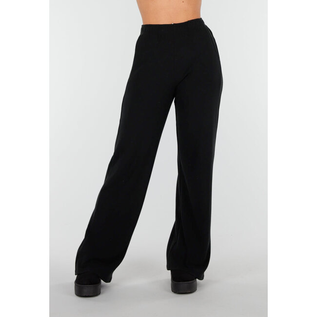 Schwarze weiche Stretchhose mit geradem Bein