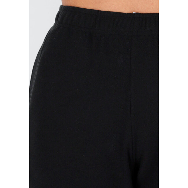 Schwarze weiche Stretchhose mit geradem Bein