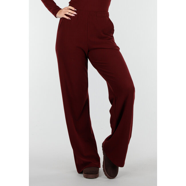 Burgundy Weiche Stretchhose mit geradem Bein