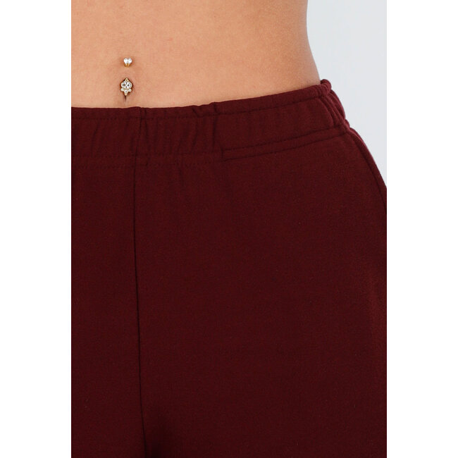 Burgundy Weiche Stretchhose mit geradem Bein