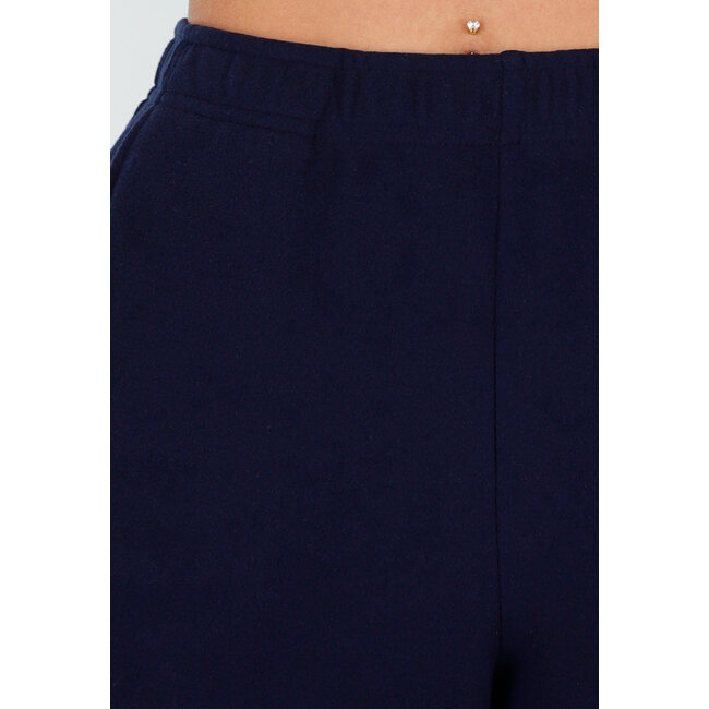 Navy Weiche Stretchhose mit geradem Bein