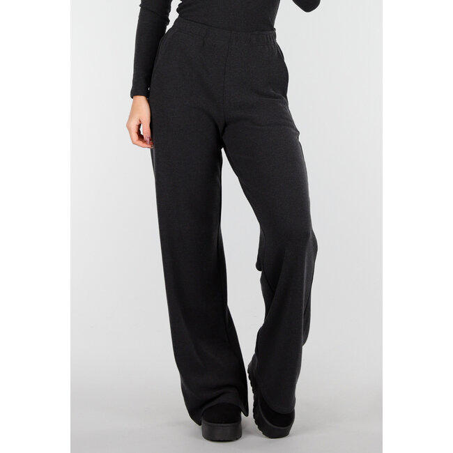 Graue weiche Stretchhose mit geradem Bein