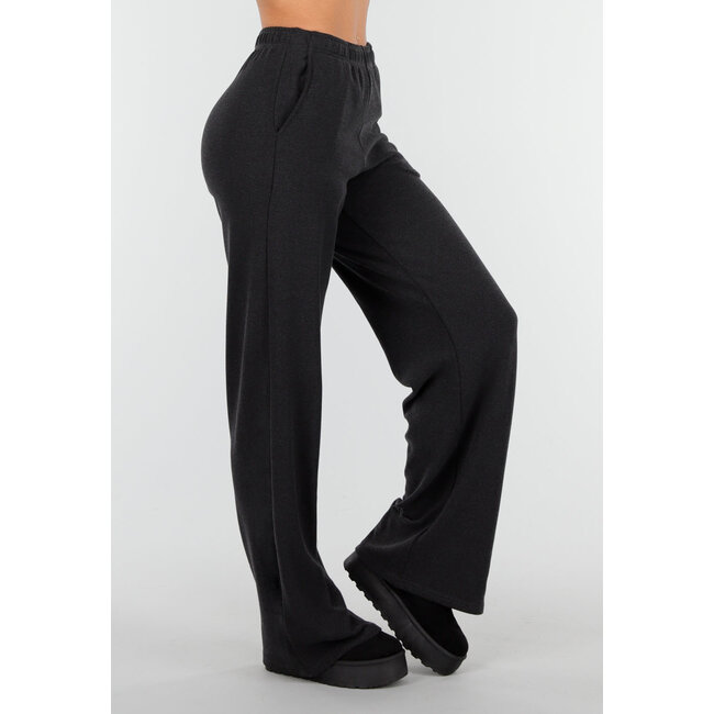 Graue weiche Stretchhose mit geradem Bein