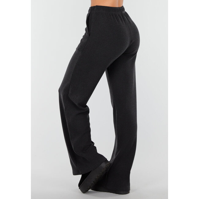 Graue weiche Stretchhose mit geradem Bein