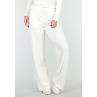 Weiße Fleece-Stretchhose