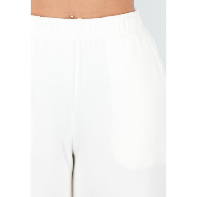 Weiße, weiche Stretchhose mit geradem Bein