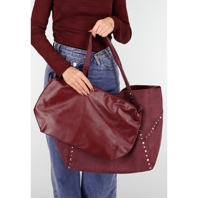 Tote Bag mit Nieten und passender Innentasche