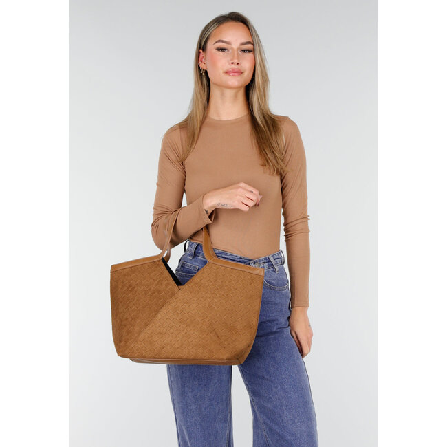 Gewebte Einkaufstasche mit zwei Henkeln