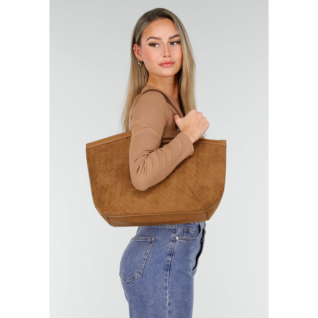 Gewebte Einkaufstasche mit zwei Henkeln