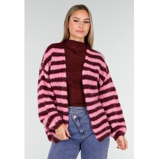 Gestreift Rosa und Bordeaux Weste