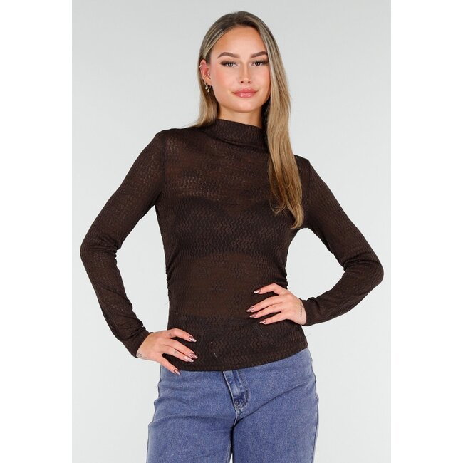 Braunes Mesh-Oberteil