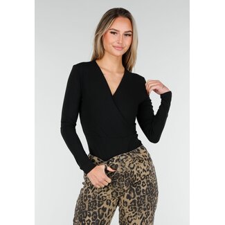 Schwarzer Wickelbody