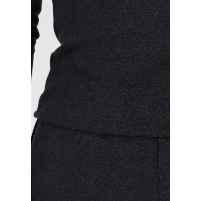 Graues, weiches Stretch-Oberteil mit Rundhalsausschnitt und langen Ärmeln