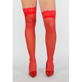 Rote Spitzenstrümpfe