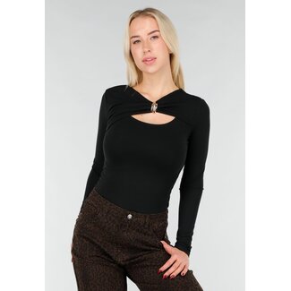 Schwarzes Cut-Out-Oberteil