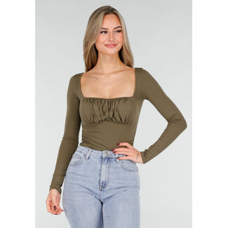 Khaki Push-Up Longsleeve Top