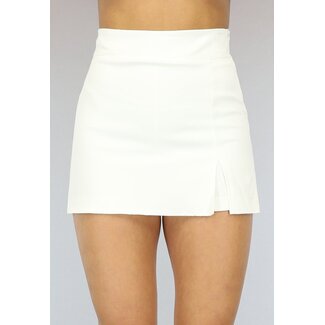 Weißer Skort mit Schlitz