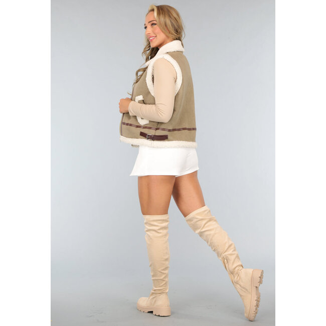 Weißer Taillierter Skort mit Schlitz